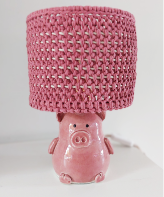 Handmade Ceramic Pig Lamp