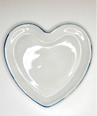 heart-shaped plate blue