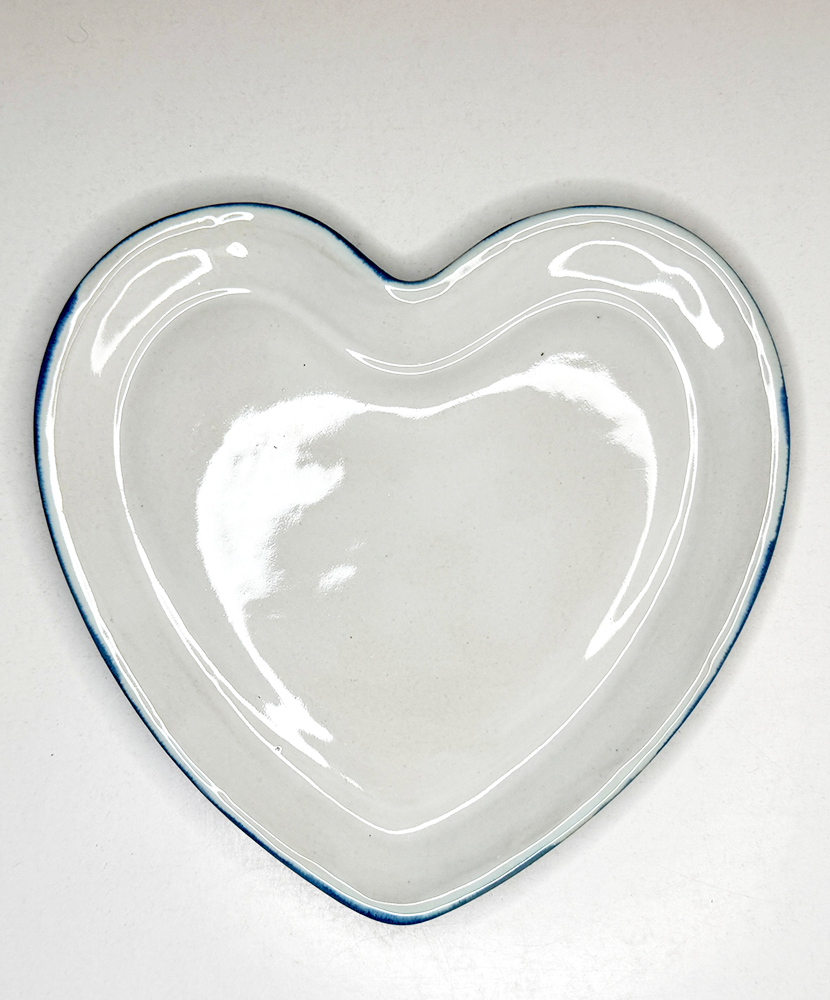 heart-shaped plate blue