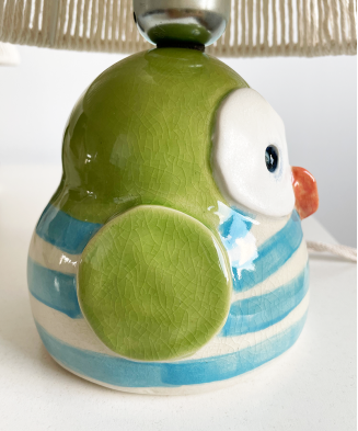 Lampa ceramiczna WESOŁA SÓWKA, wykonana ręcznie