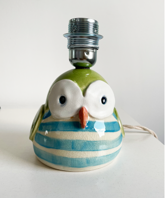 Lampa ceramiczna WESOŁA SÓWKA, wykonana ręcznie